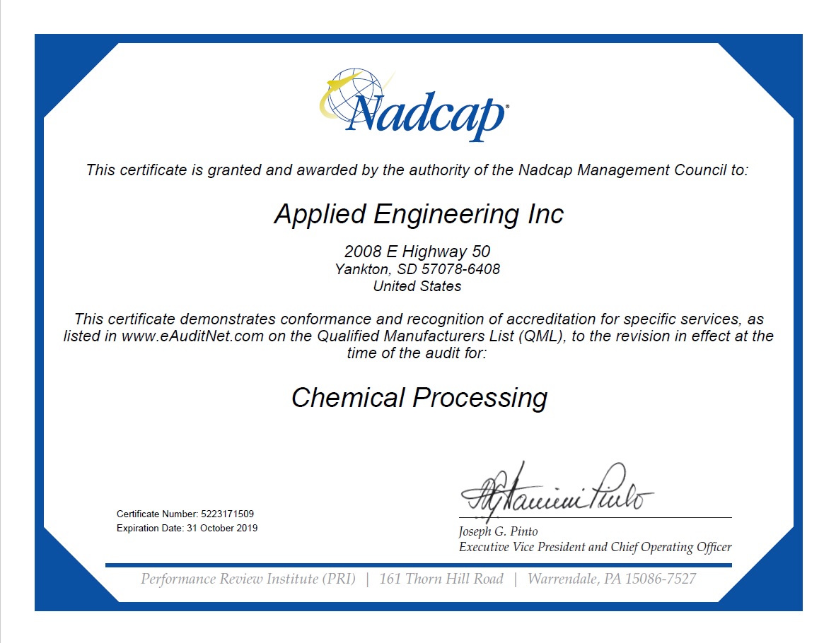 NADCAP Certificate